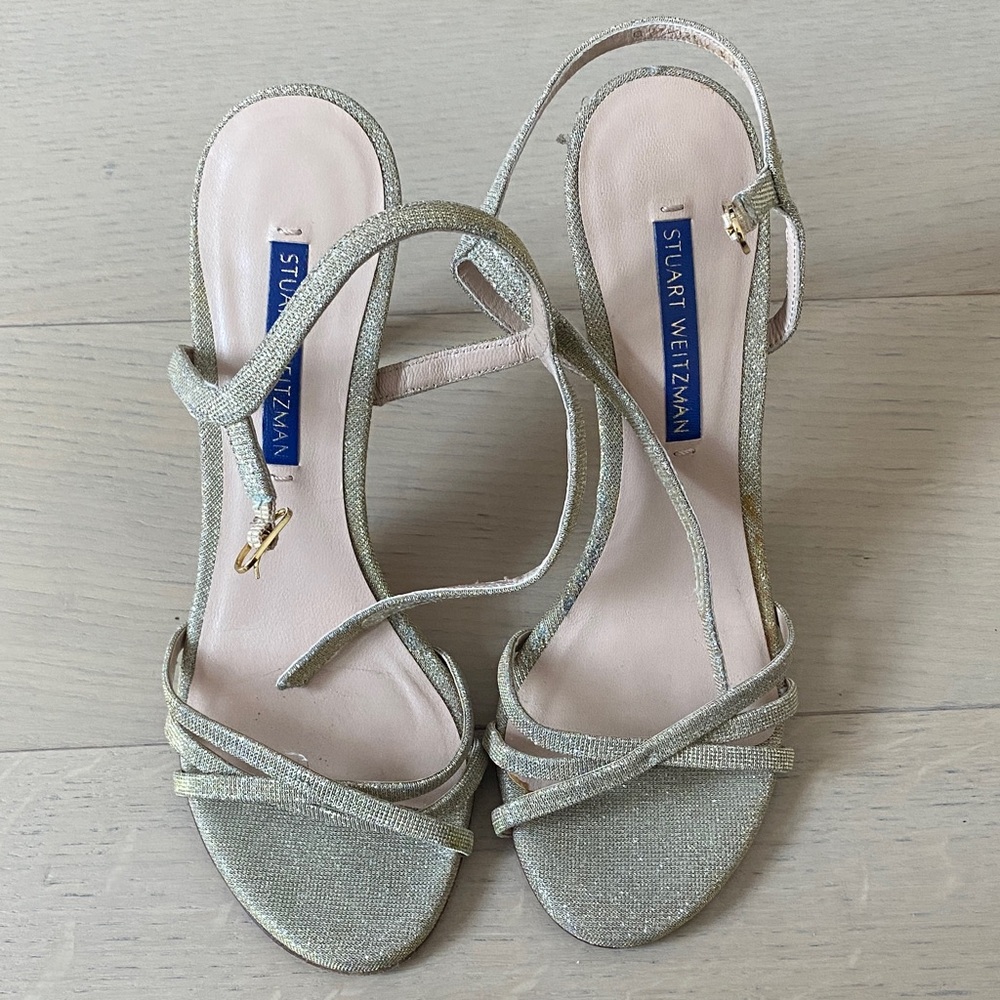 Stuart Weitzman Glittering Gold Sandals